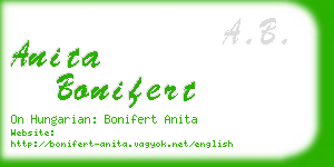 anita bonifert business card